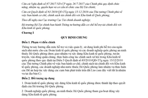 Thông tư 02/2018/TT-BTC hướng dẫn cơ chế hỗ trợ tài chính đối với Khu kinh tế quốc phòng
