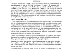 Hướng dẫn 05/HD-VKSTC 2018 công tác kiểm sát thi hành án dân sự thi hành án hành chính