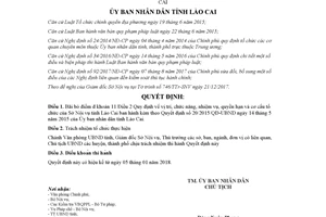 Quyết định 41/2017/QĐ-UBND sửa đổi Quyết định 20/2015/QĐ-UBND Lào Cai