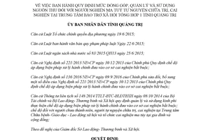 Quyết định 40/2017/QĐ-UBND quy định mức đóng góp kinh phí người nghiện ma túy Quảng Trị