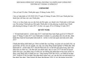 Nghị quyết 138/NQ-CP 2017 Hội nghị Chính phủ với địa phương và phiên họp thường kỳ tháng 12