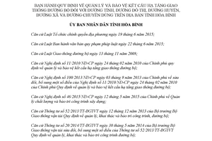 Quyết định 46/2017/QĐ-UBND quản lý và bảo vệ kết cấu hạ tầng giao thông đường bộ Hòa Bình