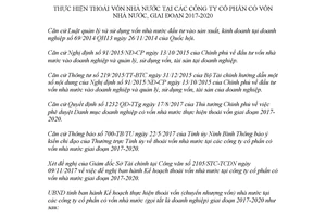 Kế hoạch 134/KH-UBND 2017 thoái vốn nhà nước tại công ty cổ phần có vốn nhà nước Ninh Bình