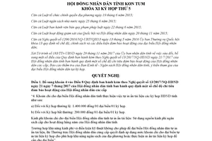 Nghị quyết 46/2017/NQ-HĐND bổ sung 13/2017/NQ-HĐND chi tiêu Hội đồng nhân dân Kon Tum