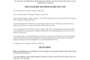 Quyết định 34/QĐ-BHXH 2018 kế hoạch thanh tra chuyên ngành liên ngành và kiểm tra