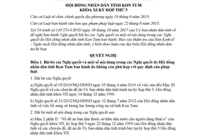 Nghị quyết 43/2017/NQ-HĐND quy định bãi bỏ Nghị quyết Hội đồng nhân dân Kon Tum