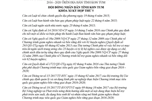 Nghị quyết 44/2017/NQ-HĐND nội dung mức chi Chương trình giảm nghèo bền vững Kon Tum