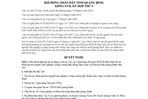 Nghị quyết 29/2017/NQ-HĐND trả nợ vốn vay dự án hiện đại hóa ngành lâm nghiệp Quảng Bình