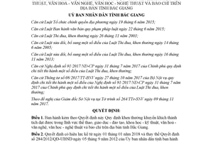 Quyết định 41/2017/QĐ-UBND khen thưởng khuyến khích thành tích đạt được trong thể thao Bắc Giang