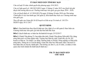Quyết định 38/2017/QĐ-UBND cơ chế quản lý thực hiện Chương trình mục tiêu quốc gia Bắc Kạn