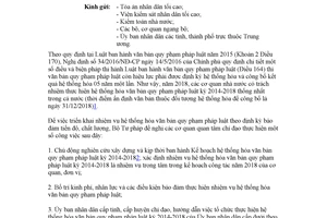 Công văn 6244/BTP-KTrVB 2017 tổ chức thực hiện hệ thống hóa văn bản quy phạm pháp luật