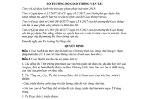 Quyết định 3672/QĐ-BGTVT 2017 Chương trình xây dựng văn bản quy phạm pháp luật