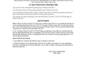 Quyết định 67/2017/QĐ-UBND bãi bỏ Chỉ thị 06/2007/CT-UBND Bến Tre