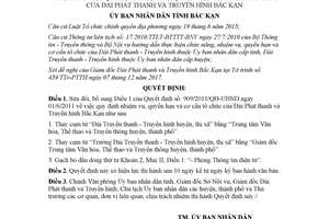 Quyết định 47/2017/QĐ-UBND sửa đổi 909/2011/QĐ-UBND nhiệm vụ Đài Phát thanh Bắc Kạn