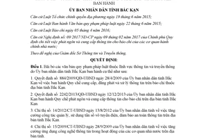 Quyết định 48/2017/QĐ-UBND bãi bỏ văn bản lĩnh vực thông tin truyền thông Bắc Kạn