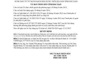 Quyết định 2201/QĐ-UBND 2017 Định mức xử lý chất thải rắn sinh hoạt theo công nghệ đốt Bắc Kạn