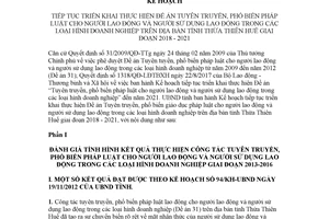 Kế hoạch 267/KH-UBND 2017 phổ biến pháp luật cho người lao động người sử dụng lao động Huế