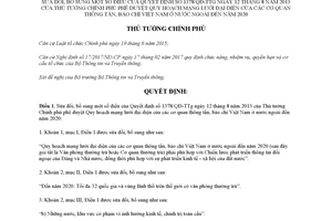 Quyết định 32/QĐ-TTg 2018 sửa đổi 1378/QĐ-TTg mạng lưới đại diện cơ quan thông tấn báo chí