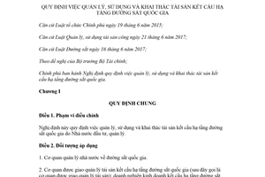 Nghị định 46/2018/NĐ-CP quy định về quản lý và bảo vệ kết cấu hạ tầng giao thông đường sắt