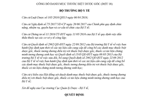 Quyết định 5859/QĐ-BYT 2017 công bố Danh mục thuốc biệt dược gốc Đợt 18