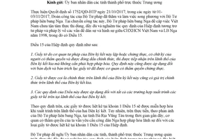 Công văn 6599/BTP-PLQT 2017 thống nhất áp dụng Điều 15 Hiệp định tương trợ tư pháp với Nga