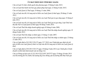 Quyết định 45/2017/QĐ-UBND biện pháp quản lý thuế hoạt động kinh doanh vận tải Bắc Giang