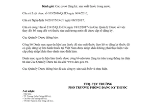 Công văn 102/QLD-ĐK 2018 nguyên liệu làm thuốc nhập khẩu không phải cấp phép nhập khẩu