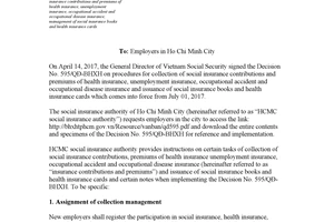 Official Dispatch 1734/BHXH-QLT 2017 Instruction collecting social insurance contributions Ho Chi Minh