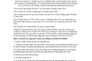 Circular 19/2017/TT-NHNN amending 36/2014/TT-NHNN prudential ratios limits credit institutions