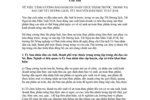 Chỉ thị 10548/CT-BNN-QLCL 2017 tăng cường bảo đảm an toàn thực phẩm dịp Tết