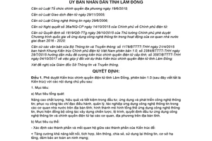 Quyết định 2853/QĐ-UBND 2017 phê duyệt Kiến trúc chính quyền điện tử phiên bản 1.0 Lâm Đồng