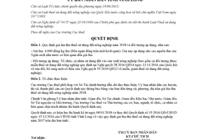 Quyết định 29/2017/QĐ-UBND quy định giá lúa thu thuế sử dụng đất nông nghiệp Vĩnh Long