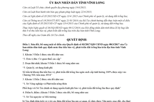 Quyết định 32/2017/QĐ-UBND sửa đổi Quyết định 03/2017/QĐ-UBND thu tiền bảo vệ Vĩnh Long