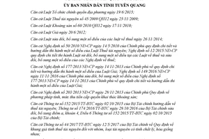 Quyết định 08/QĐ-UBND 2018 bảng giá tối thiểu tính thuế các loại tài nguyên Tuyên Quang