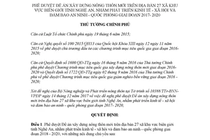 Quyết định 61/QĐ-TTg 2018 phê duyệt Đề án xây dựng nông thôn mới khu vực biên giới tỉnh Nghệ An