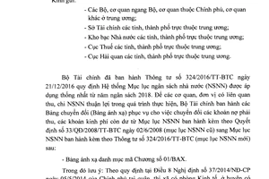 Công văn 17809/BTC-KBNN 2017 hướng dẫn chuyển đổi mục lục ngân sách cũ sang mục lục mới
