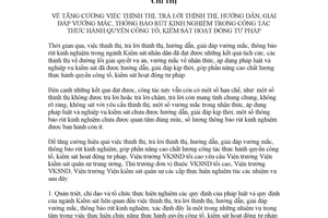 Chỉ thị 03/CT-VKSTC 2017 tăng cường thỉnh thị trong công tác thực hành quyền công tố