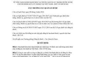 Quyết định 28/QĐ-QLD 2018 danh mục 94 thuốc sản xuất trong nước được cấp số đăng ký lưu hành