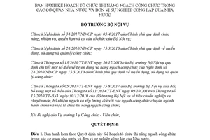 Quyết định 28/QĐ-BNV 2018 kế hoạch tổ chức thi nâng ngạch công chức trong các cơ quan nhà nước