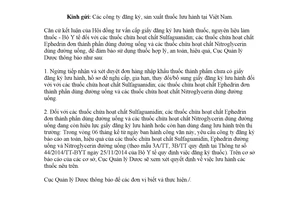 Công văn 456/QLD-ĐK 2018 đăng ký nhập khẩu đơn hàng các thuốc chứa hoạt chất Sulfaguanidin