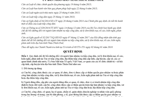 Quyết định 03/2018/QĐ-UBND chế độ bồi dưỡng đối với người làm nhiệm vụ tiếp công dân Huế