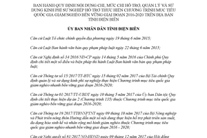 Quyết định 03/2018/QĐ-UBND quy định nội dung chi mức chi hỗ trợ giảm nghèo bền vững Điện Biên