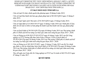 Quyết định 45/2017/QĐ-UBND sửa đổi Quyết định 13/2015/QĐ-UBND chăn nuôi nông hộ Sơn La