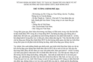 Công điện 82/CĐ-TTg 2018 bảo đảm trật tự trạm thu giá sử dụng đường bộ theo hình thức BOT
