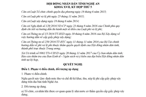 Nghị quyết 18/2017/NQ-HĐND quy định mức thu lệ phí cấp giấy phép xây dựng Nghệ An