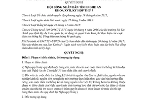 Nghị quyết 20/2017/NQ-HĐND quy định nội dung chi mức chi các cuộc điều tra thống kê Nghệ An