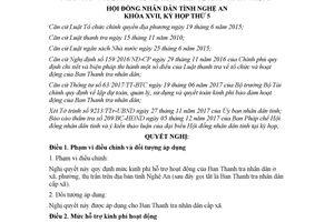 Nghị quyết 25/2017/NQ-HĐND mức kinh phí hỗ trợ hoạt động Ban Thanh tra nhân dân Nghệ An