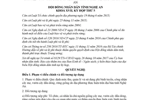 Nghị quyết 15/2017/NQ-HĐND sử dụng phí bình tuyển công nhận cây mẹ vườn cây đầu dòng Nghệ An