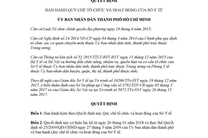 Quyết định 01/2018/QĐ-UBND Quy chế tổ chức và hoạt động của Sở Y tế Hồ Chí Minh