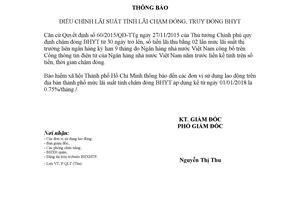 Thông báo 13/TB-BHXH 2018 điều chỉnh lãi suất chậm đóng truy đóng bảo hiểm y tế Hồ Chí Minh